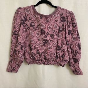 Free People Pink Floral Crop Top